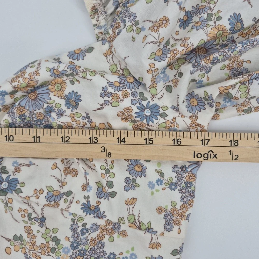 Abercrombie &‎ Fitch Floral Puff Sleeve Poplin O-Ring Crop Top Blouse Women's M